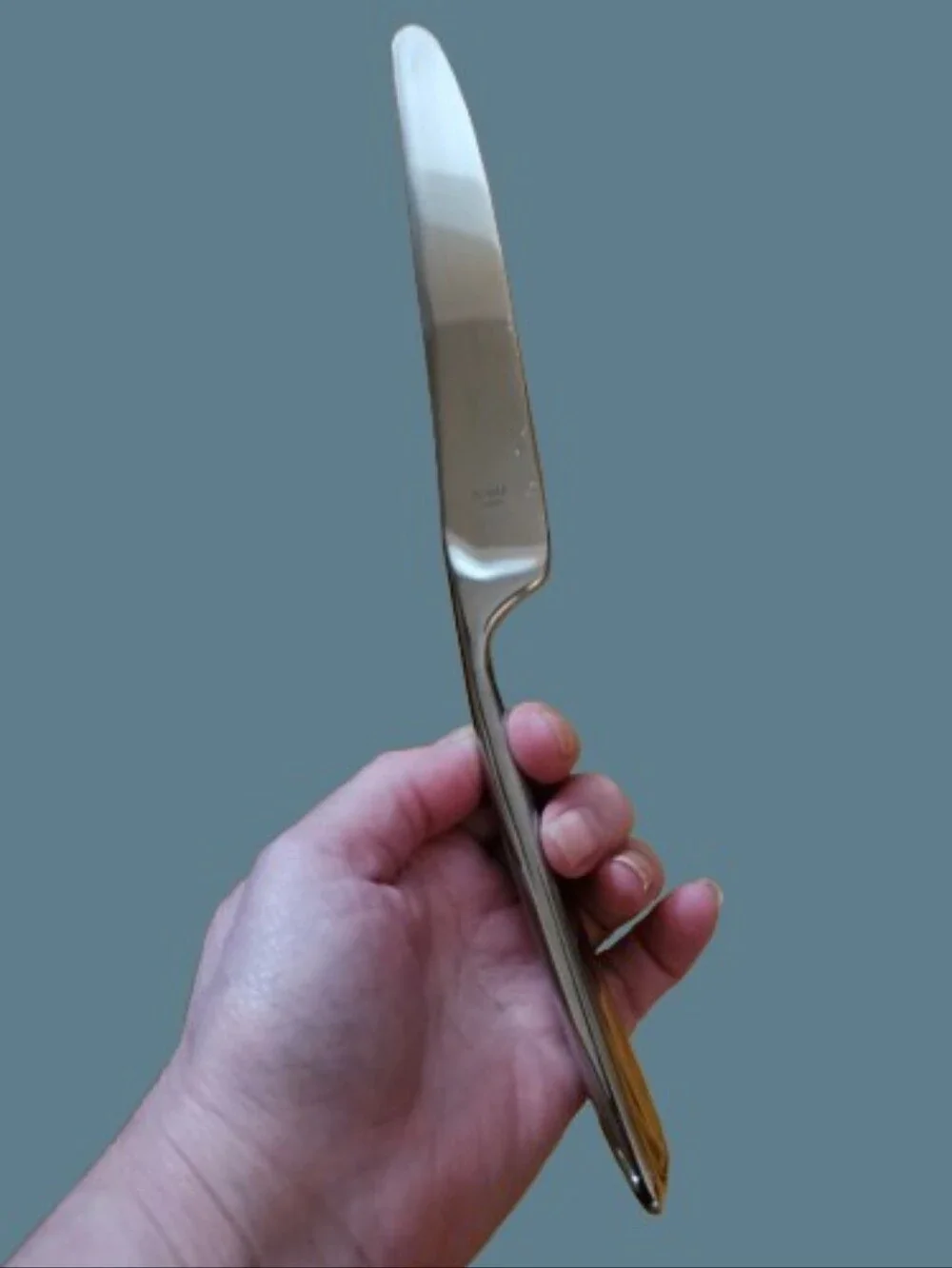 Towle Wave Glossy Angled Tip Stainless Steel Dinner Knives Set of 12